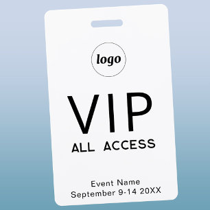 Badge Pass All Access VIP Evénement Logo Minimaliste Sim