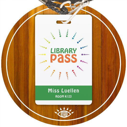 Badge Pass Bibliothèque de salle de classe personnalisée