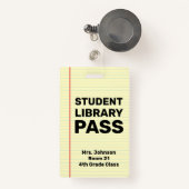 Badge Pass Bibliothèque d'étudiants personnalisée (Front with Retractable)