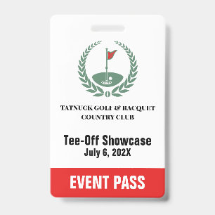 Badge Pass d'événement personnalisé pour tournoi spécial
