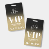 Badge Pass Événement Accès Total VIP Or (Avant & arrière)