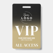 Badge Pass Événement Accès Total VIP Or (Arrière)