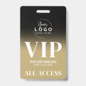 Badge Pass Événement Accès Total VIP Or (Avant)