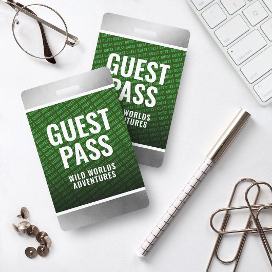 Badge Pass invité d'entreprise Forest Green &