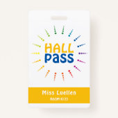 Badge Pass Salle De Classe Personnalisée Pour Les Enseig (Devant)