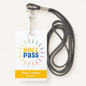Badge Pass Salle De Classe Personnalisée Pour Les Enseig (Devant avec lanière)