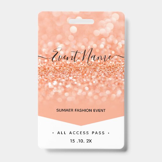 Badge Pass VIP Accès Illimité à l'Événement de Mode (Avant)