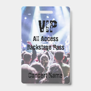 Badge Pass VIP Concert Festival Groupe Evénement Backsta