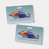 Badge Pass VIP Escargot Fusée (Avant & arrière)