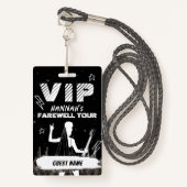 Badge Pass VIP pour la tournée d'adieu Punk Rock Bachelo (Devant avec lanière)