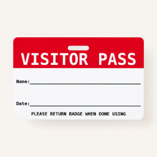 Badge Pass Visiteur Réutilisable / Pass Hall - Personnal