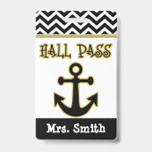 Badge Passage de hall de professeur d'Ancre pour la (Arrière)
