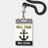 Badge Passage de hall de professeur d'Ancre pour la (Arrière avec lanière)