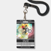 Badge Passage de l'invitation VIP d'anniversaire de BMX (Avant avec lanière)