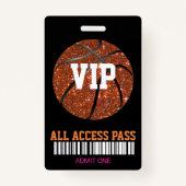 Badge Passage de partie de passage de basket-ball, VIP, (Devant)