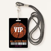 Badge Passage de partie de passage de basket-ball, VIP, (Devant avec lanière)