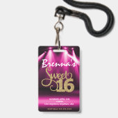 Badge Passage de partie de passage de limousine, VIP, (Arrière avec lanière)