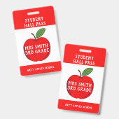 Badge Passe Apple Hall de l'enseignant ou passe salle de (Avant & arrière)