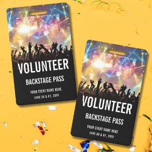 Badge Passe d'accès total pour bénévole au concert