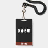 Badge Passe d'accès total pour les événements du nom du  (Avant avec lanière)