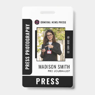 Badge Passe de presse du journaliste Insigne d'identité