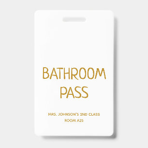 Badge Passe de salle de bain de rentrée scolaire écritur