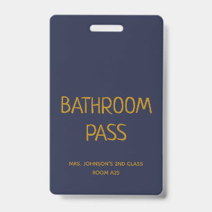 Badge Passe de salle de bain retour à l'école écriture d