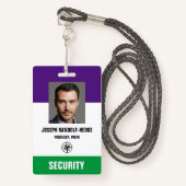 Badge PASSE DE SÉCURITÉ DE LA PHOTO - Insigne I.D. (Devant avec lanière)