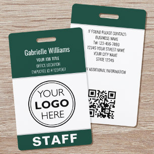 Badge Passe de sécurité personnalisé vert pour le person