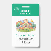 Badge Passe-école d'aquarelle ou d'enseignant (Arrière)