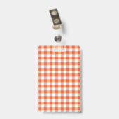 Badge Passe Hall d'automne orange avec nom (Arrière avec clip)