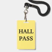 Badge Passe-Hall du bureau scolaire (Dos avec cordon)