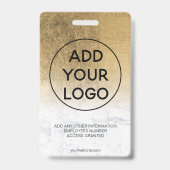 Badge Passe photo de l'employé du logo en marbre jaune d (Arrière)