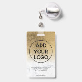 Badge Passe photo de l'employé du logo en marbre jaune d (Arrière avec rétractable)