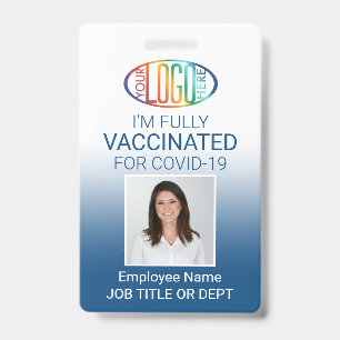 Badge Passe sanitaire Covid Vaccin Photo ID Logo Code QR