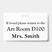 Badge Passe scolaire colorée et amusante (Arrière)