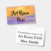 Badge Passe scolaire colorée et amusante (Avant & arrière)