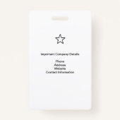 Badge PASSE SÉCURITÉ DES ÉVÉNEMENTS SPÉCIAUX - Photo I.D (Dos)