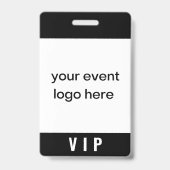 Badge Passe VIP Simple Noir et Blanc (Avant)