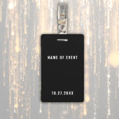 Badge Passe VIP Simple Noir et Blanc