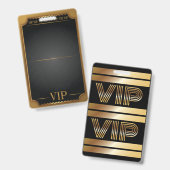 Badge Passe VIP TOUT ACCÈS Or personnalisable BLANK (Avant & arrière)