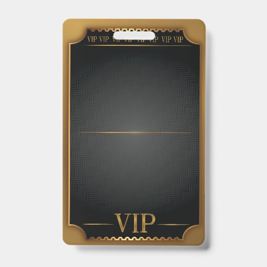 Badge Passe VIP TOUT ACCÈS Or personnalisable BLANK (Avant)