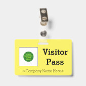 Badge "Passe Visiteur" simple (Arrière avec clip)