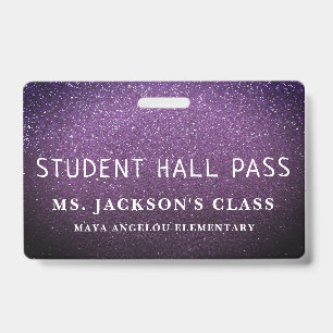 Badge Passeport de couloir d'étudiants coloré à paillett