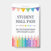 Badge Passeport de salle de classe aux crayons de couleu (Avant)