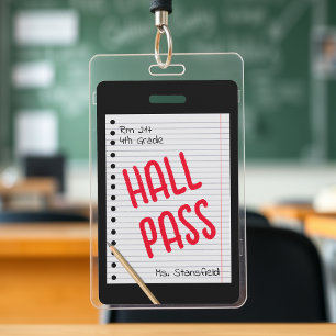 Badge Passeport Enseignant Élève Papier Salle de Classe