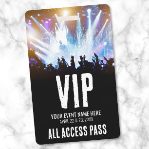 Badge Passeport Tout Accès VIP Concert