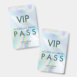 Badge Passeport VIP Accès Illimité Evénements Iridescent