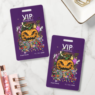 Badge Passeport VIP Halloween personnalisé d'accès total
