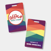Badge Passes Rainbow Hall pour les enseignants de l'écol (Avant & arrière)